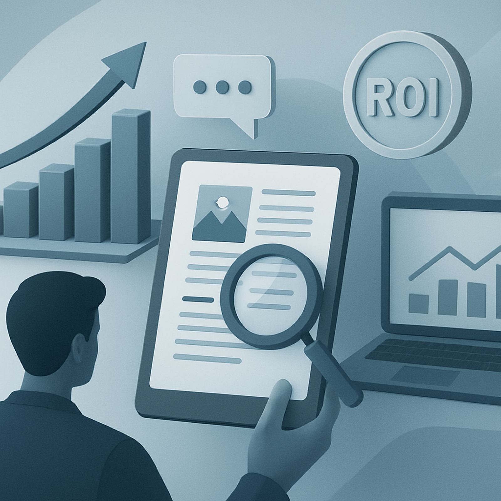 Marketing team reviewing content marketing tactics on a whiteboard for ROI growth
