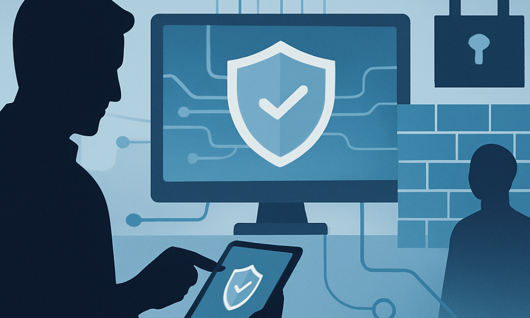 Diagram showing zero trust security tactics protecting a corporate network from breaches