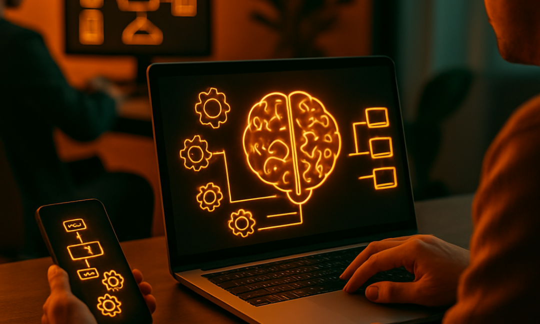 Team using AI workflow automation dashboard to streamline business tasks