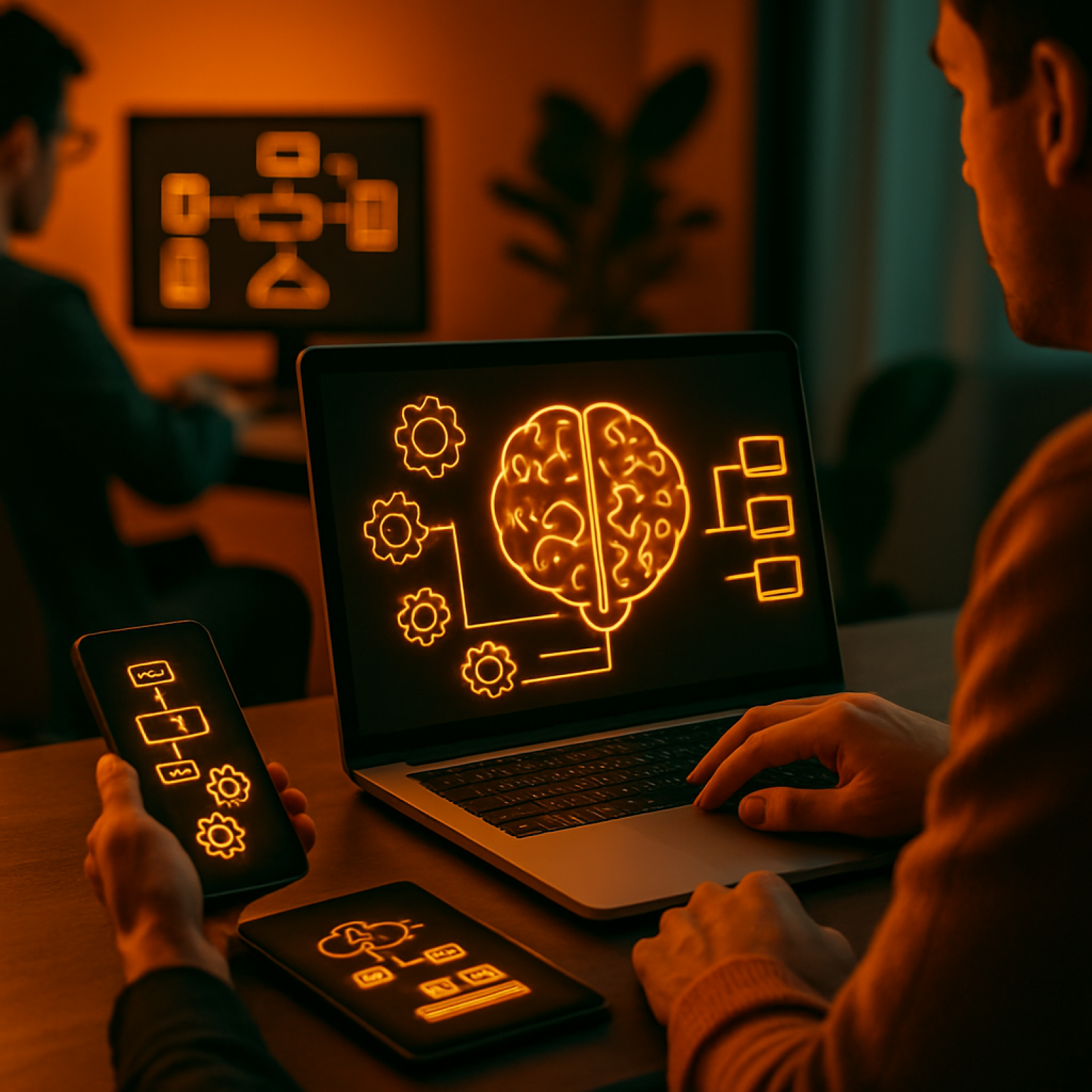Team using AI workflow automation dashboard to streamline business tasks