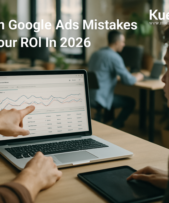 Marketer reviewing google ads mistakes on a dashboard to improve ROI in 2026