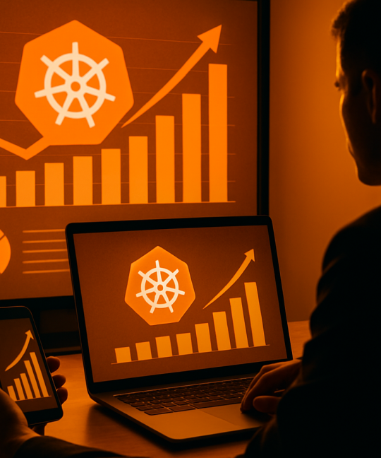 Engineer reviewing a dashboard showing kubernetes cost optimization metrics across clusters