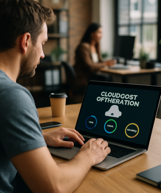 Dashboard showing cloud cost optimization metrics for a SaaS company in 2026