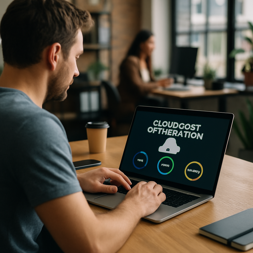 Dashboard showing cloud cost optimization metrics for a SaaS company in 2026