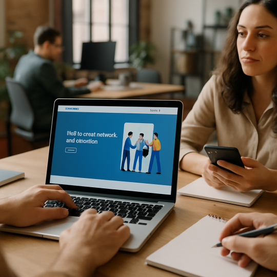 Marketer reviewing LinkedIn marketing tactics dashboard for B2B lead generation