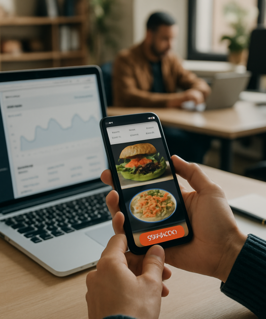 Smartphone screen showing restaurant mobile app features used to boost food orders in 2026