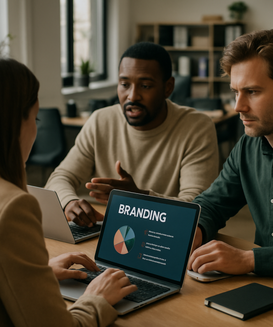 Founder reviewing brand assets to fix common startup branding mistakes