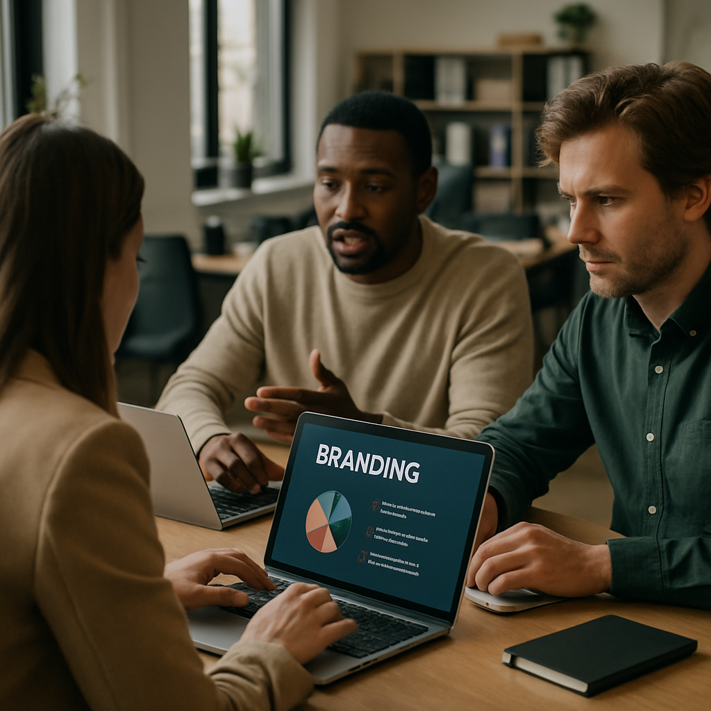 Founder reviewing brand assets to fix common startup branding mistakes