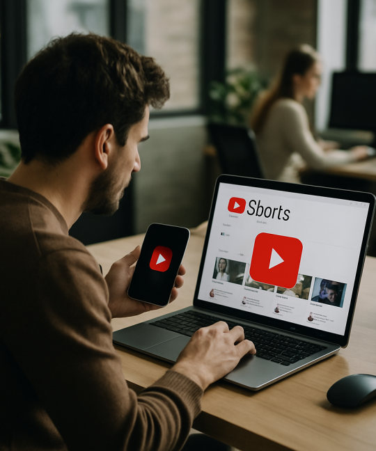 Creator filming vertical video using proven YouTube Shorts tactics for brand growth