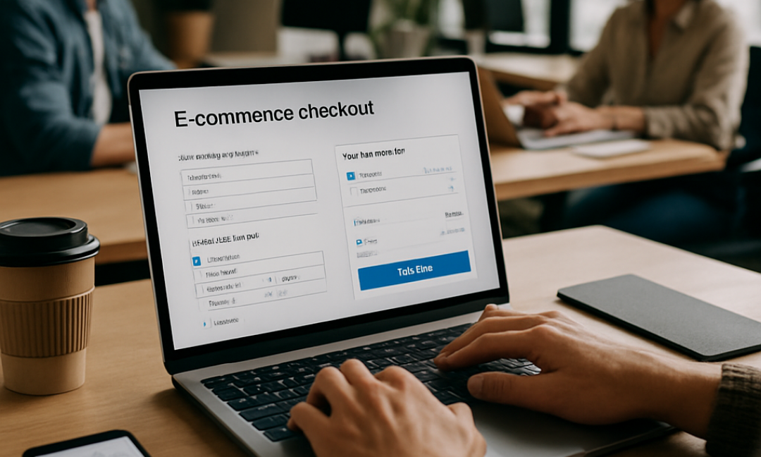 Shopper completing a streamlined e-commerce checkout UX flow on a mobile device.