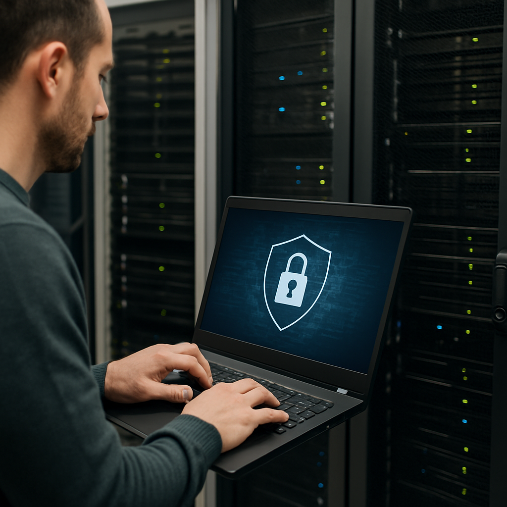 IT admin reviewing endpoint security tactics on a dashboard across multiple devices