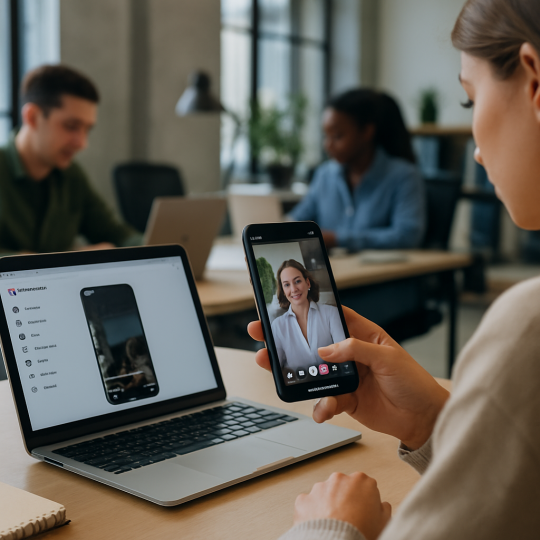 Marketer reviewing Instagram Reels tactics on a phone for brand growth