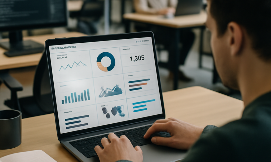 Clean SaaS dashboard design layout showing analytics widgets and user engagement metrics