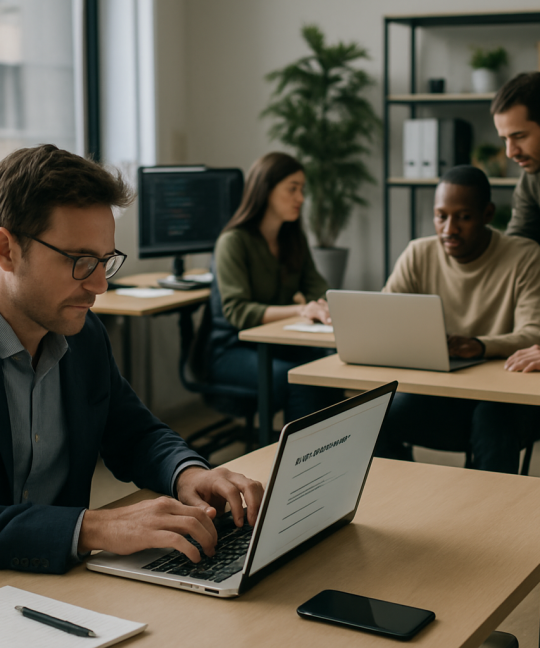 CIO reviewing dashboards illustrating modern IT governance tactics for 2026