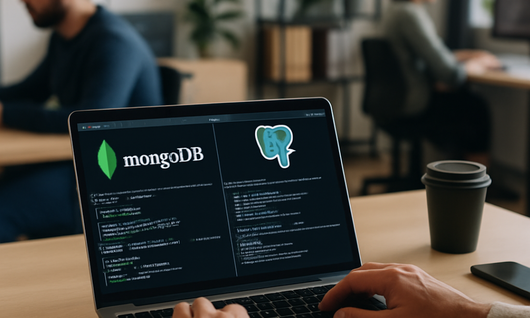 Side by side comparison chart showing MongoDB vs PostgreSQL feature differences