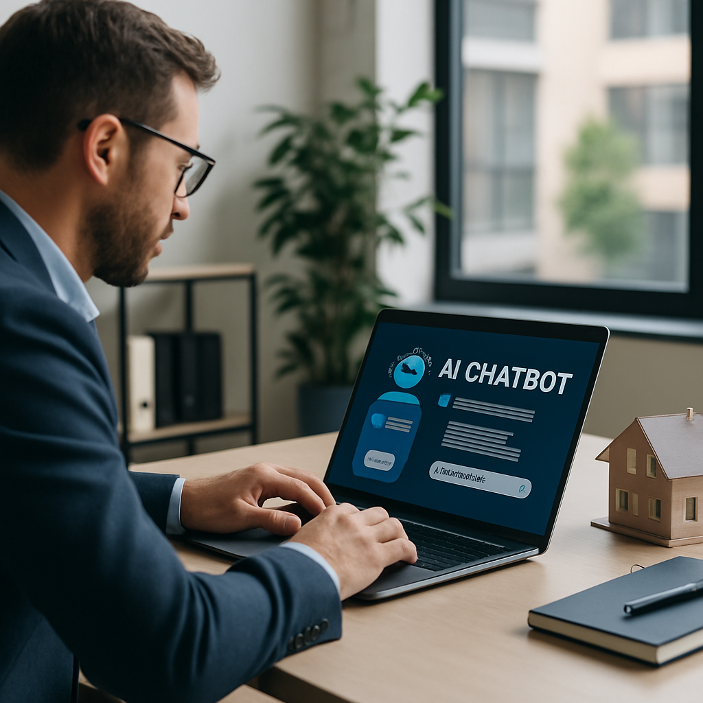 AI chatbot real estate agent screen showing lead qualification chat with property buyer
