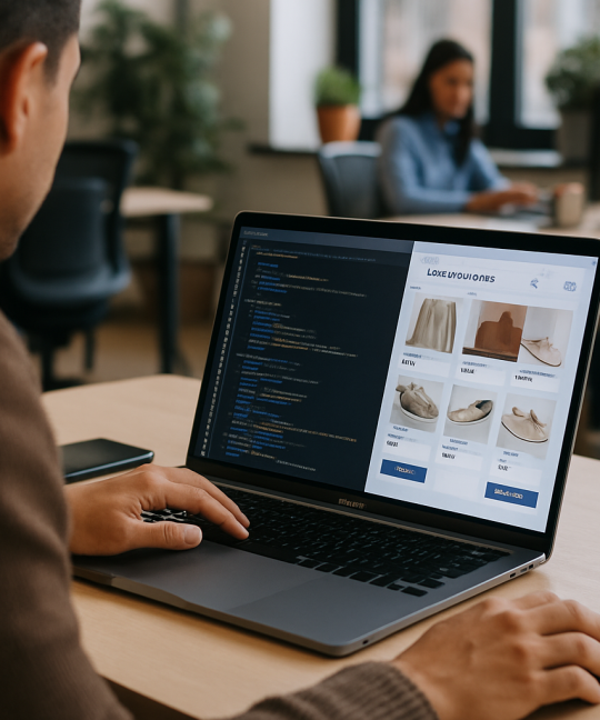 Illustration showing Kubernetes for e-commerce clusters managing online store traffic