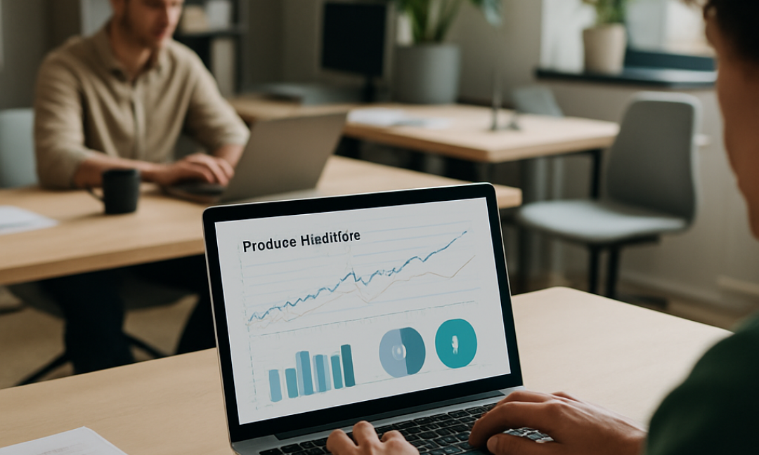 Startup team analyzing product-market fit metrics on a dashboard in 2026