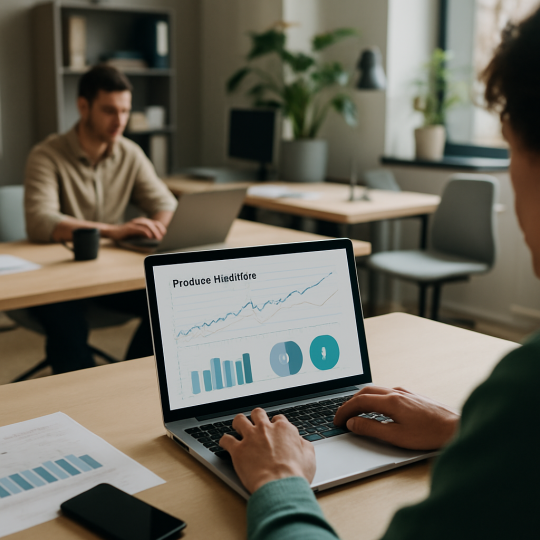 Startup team analyzing product-market fit metrics on a dashboard in 2026