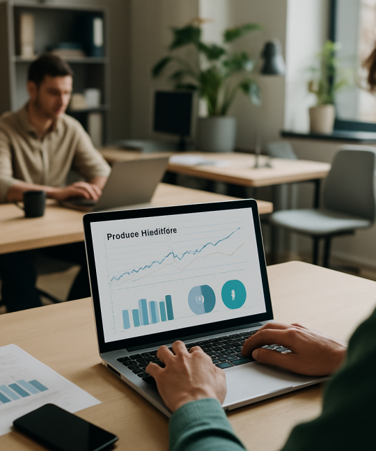 Startup team analyzing product-market fit metrics on a dashboard in 2026