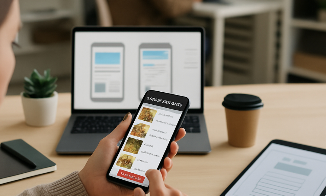 Diner using a smartphone showing restaurant mobile app features for ordering food