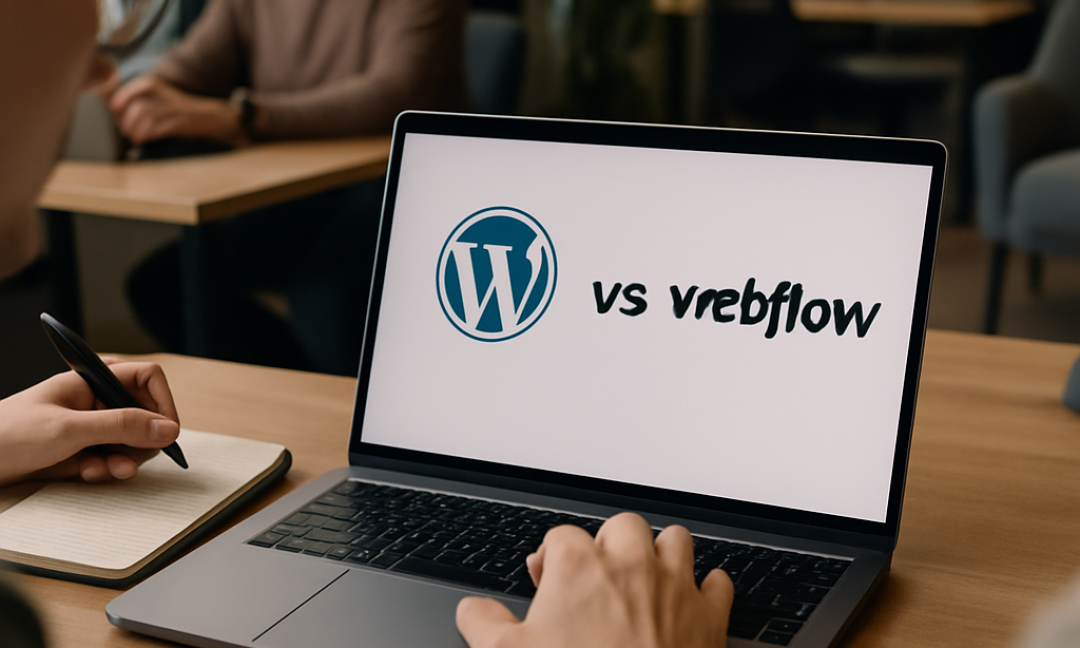 Side-by-side comparison chart showing WordPress vs Webflow features for agencies in 2026
