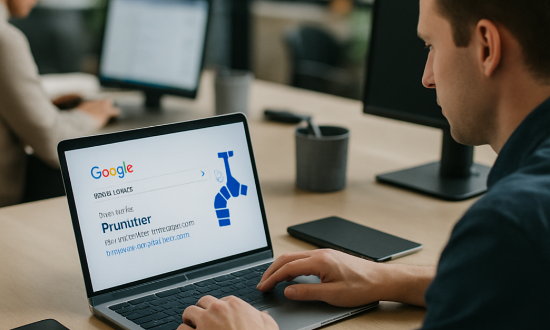 Plumber Google Ads dashboard showing lead performance metrics on a laptop screen