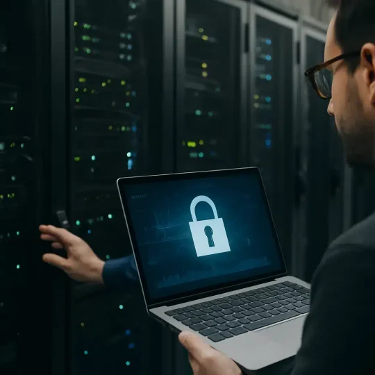 Law firm attorney reviewing security dashboard to prevent insider data leaks