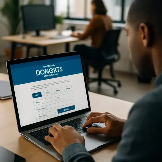 Nonprofit donation portal dashboard showing secure giving and donor receipts